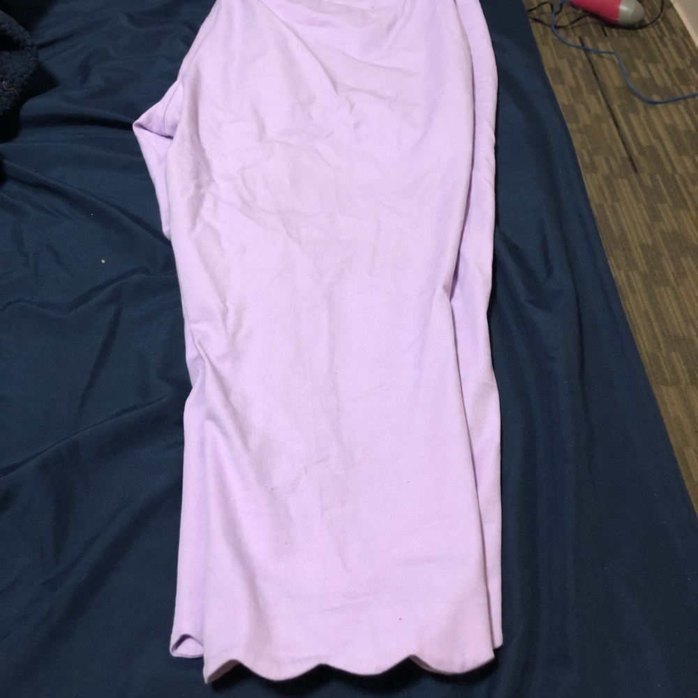 Lavender Dress Pants with Scalloped Bottoms
